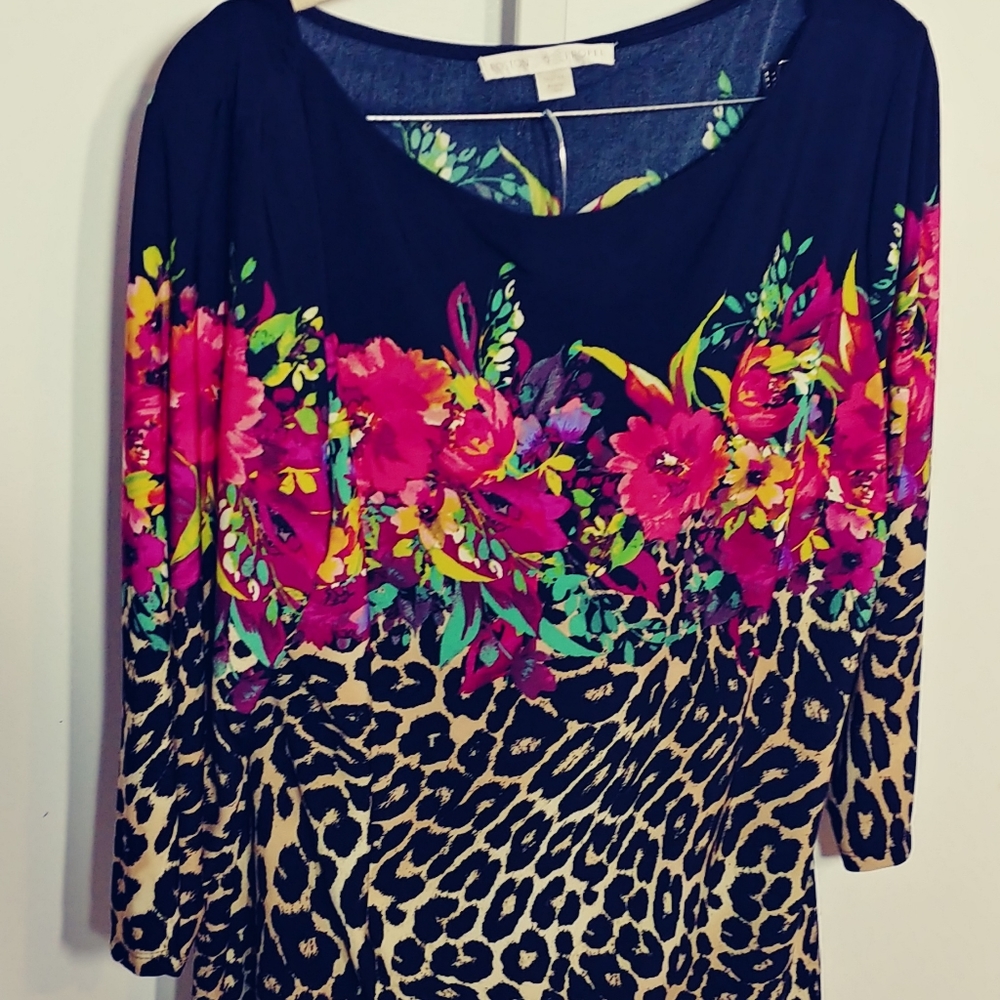 Boston Proper 2pc Cheetah Skirt Set 14 XL